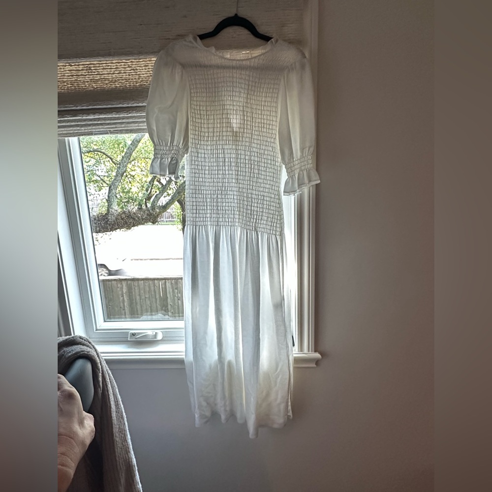 Sir the label long white dress with slit. Size 3 (large)